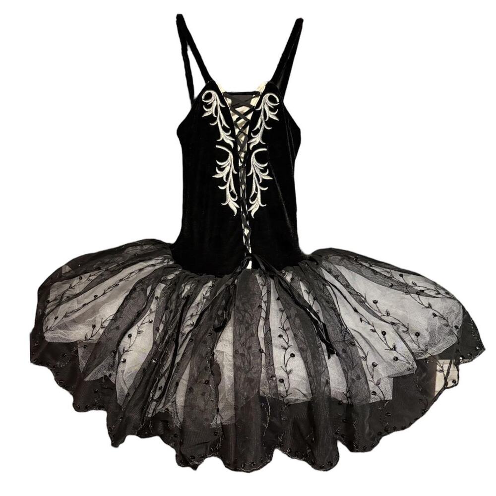 Black and white embroidered ballet